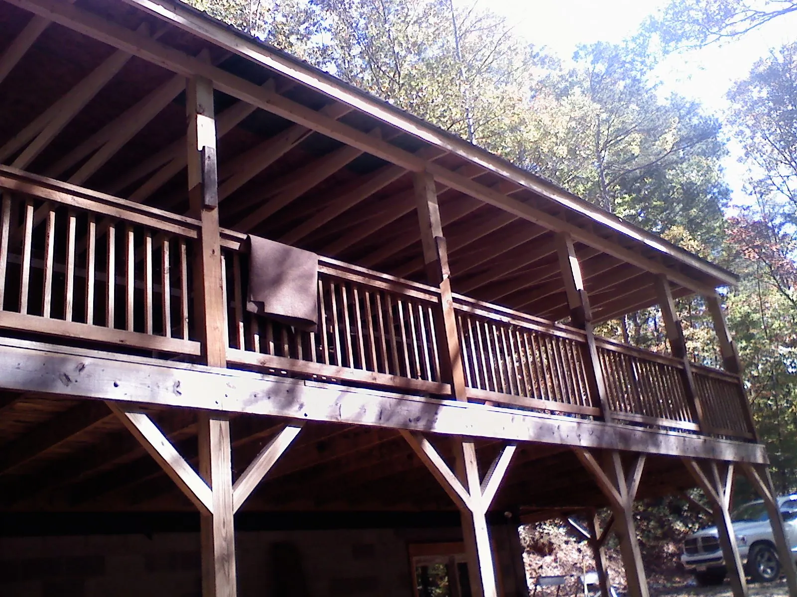 Timber framing under a new elevated porch and deck — Roof Leak Repair in Wilmington by Roofing Brothers